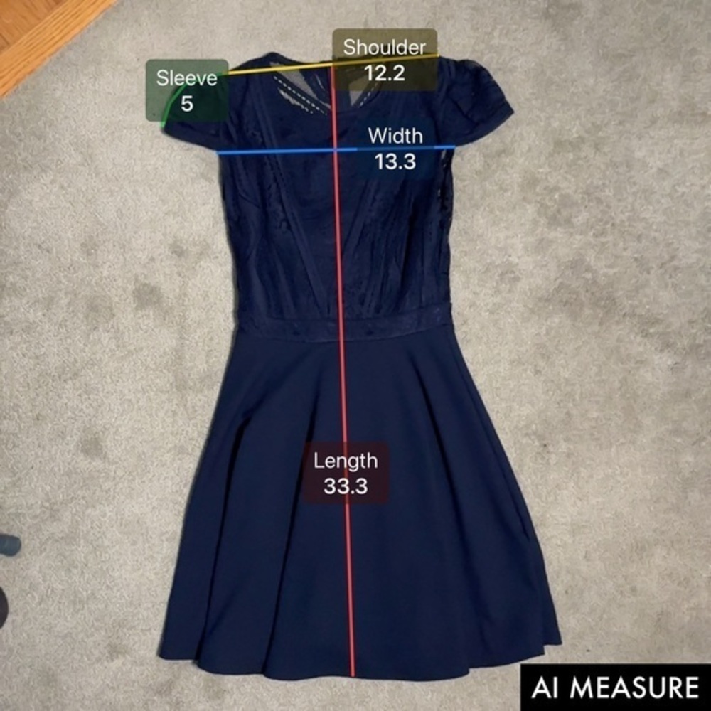 City Studio Navy Lace Fit-and-Flare Dress - Picture 3 of 7
